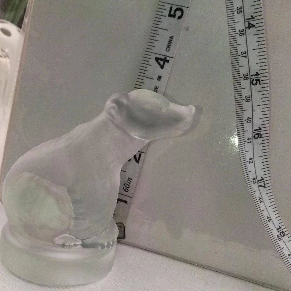 Vintage Crystal Frosted Glass Polar Bear Figurine 3